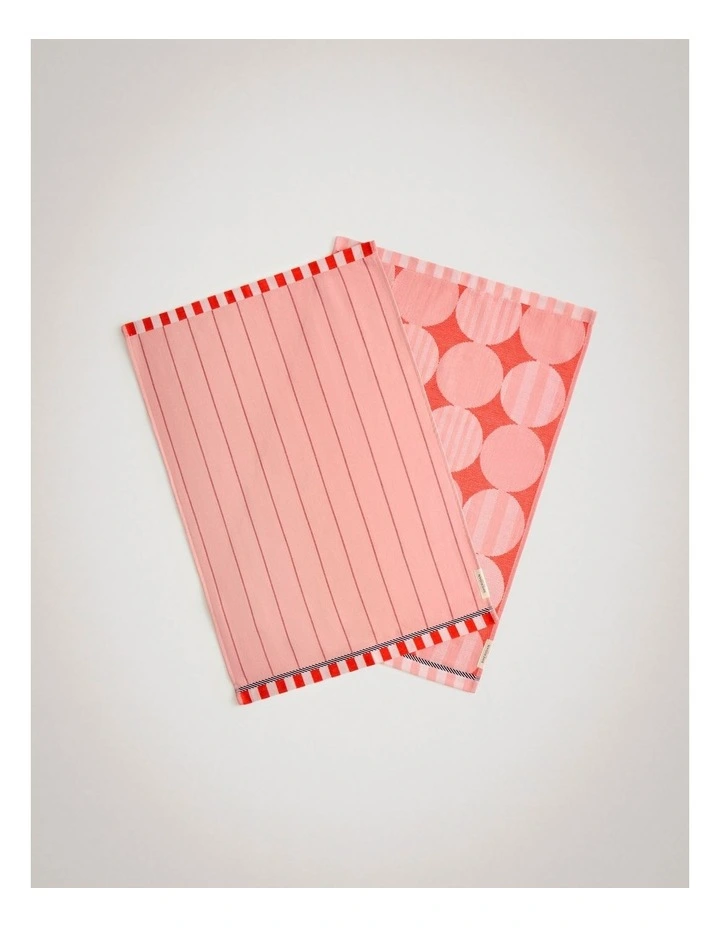 Bauble Tea Towel Set - Two Pack in Poppy image 2