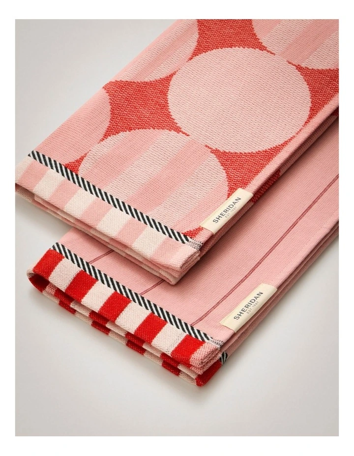 Bauble Tea Towel Set - Two Pack in Poppy image 3