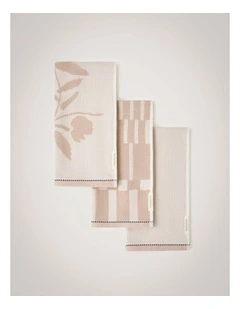 Eley Tea Towel Set - Three Pack in Sesame