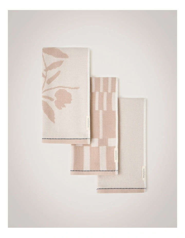 Eley Tea Towel Set - Three Pack in Sesame image 1