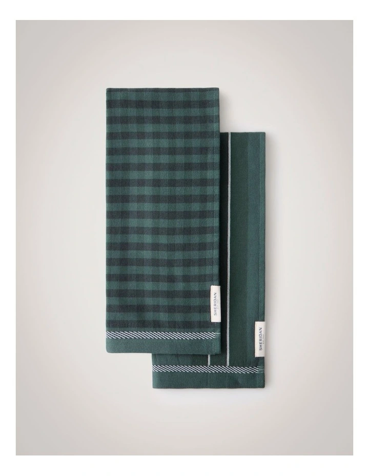 Este Tea Towel Set Two Pack in Ivy image 1
