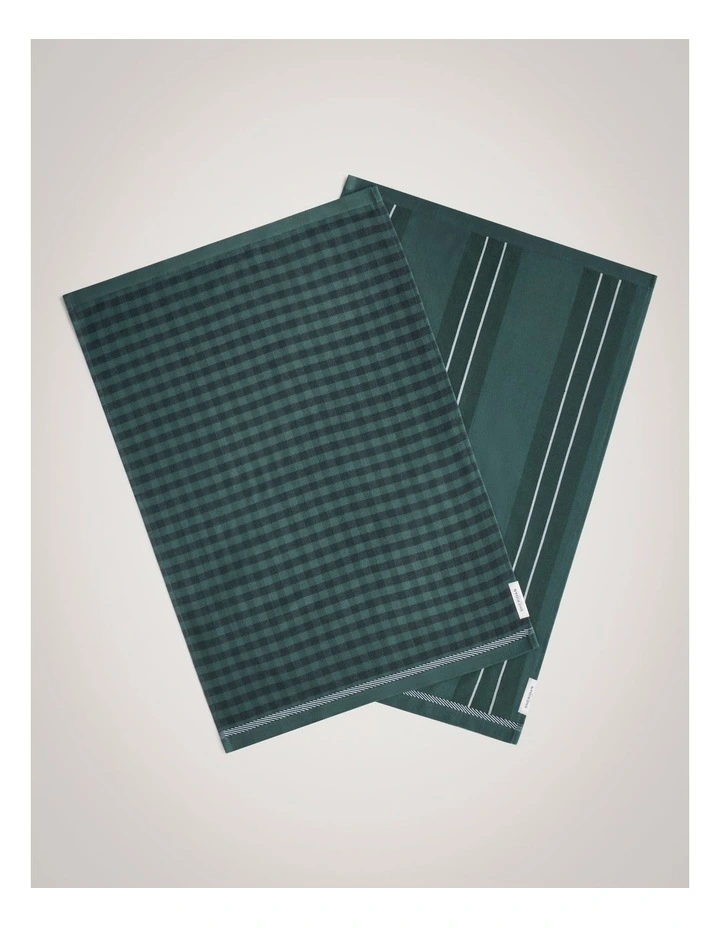 Este Tea Towel Set Two Pack in Ivy image 2