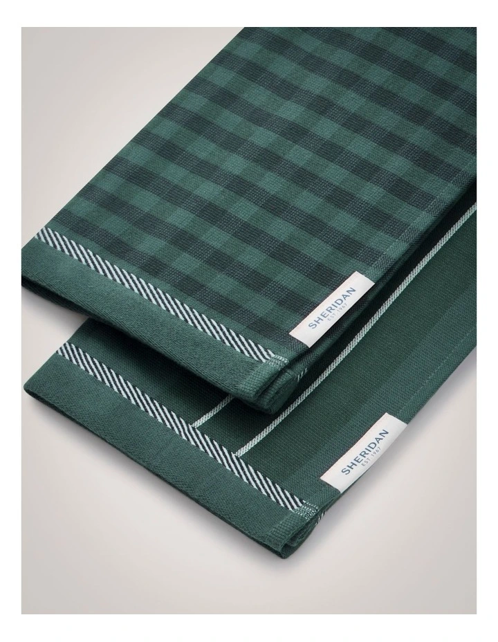Este Tea Towel Set Two Pack in Ivy image 3