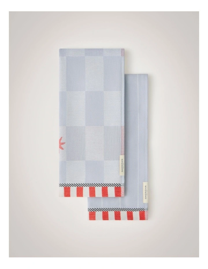 Starlit Tea Towel Set - Two Pack in Breeze image 1