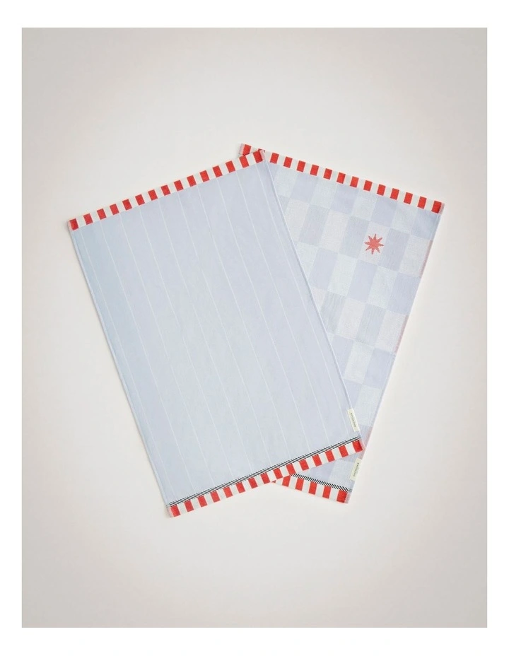 Starlit Tea Towel Set - Two Pack in Breeze image 2