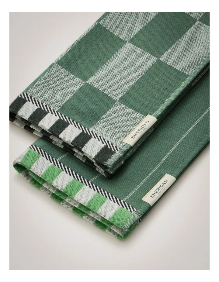 Starlit Tea Towel Set - Two Pack in Sea Green image 3