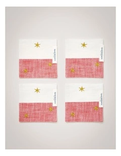 Twinkle Coaster Set - Four Pack in Scarlet