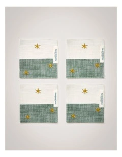 Twinkle Coaster Set - Four Pack in Sea Green