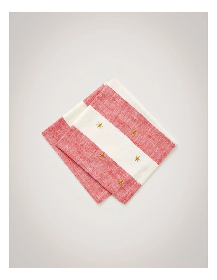 Twinkle Napkin Set - Two Pack in Scarlet image 2
