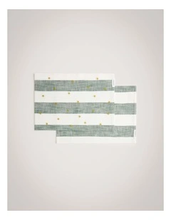 Twinkle Placemat Set - Two Pack in Sea Green