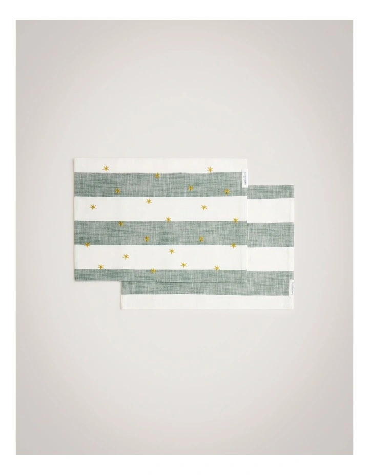 Twinkle Placemat Set - Two Pack in Sea Green image 1