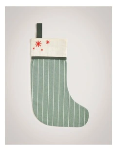 Twinkle Santa Stocking in Sea Green