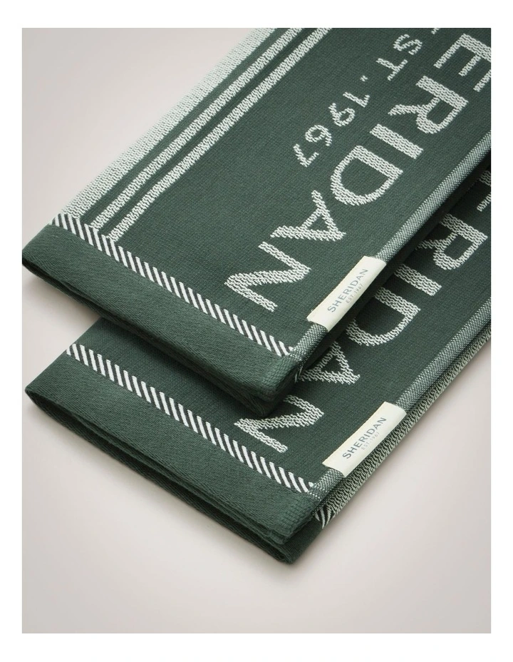 Vero Tea Towel Set - Two Pack in Ivy image 3
