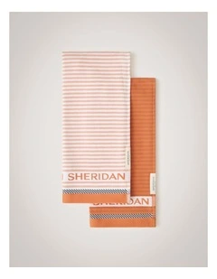 Vita Logo Tea Towel Set - Two Pack in Burnt Orange