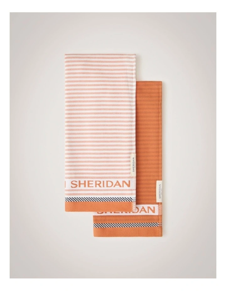 Vita Logo Tea Towel Set - Two Pack in Burnt Orange image 1