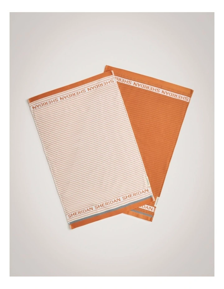 Vita Logo Tea Towel Set - Two Pack in Burnt Orange image 2