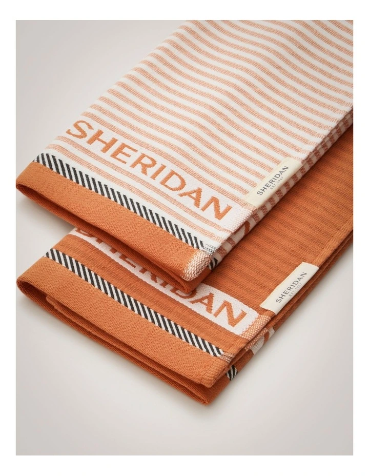 Vita Logo Tea Towel Set - Two Pack in Burnt Orange image 3