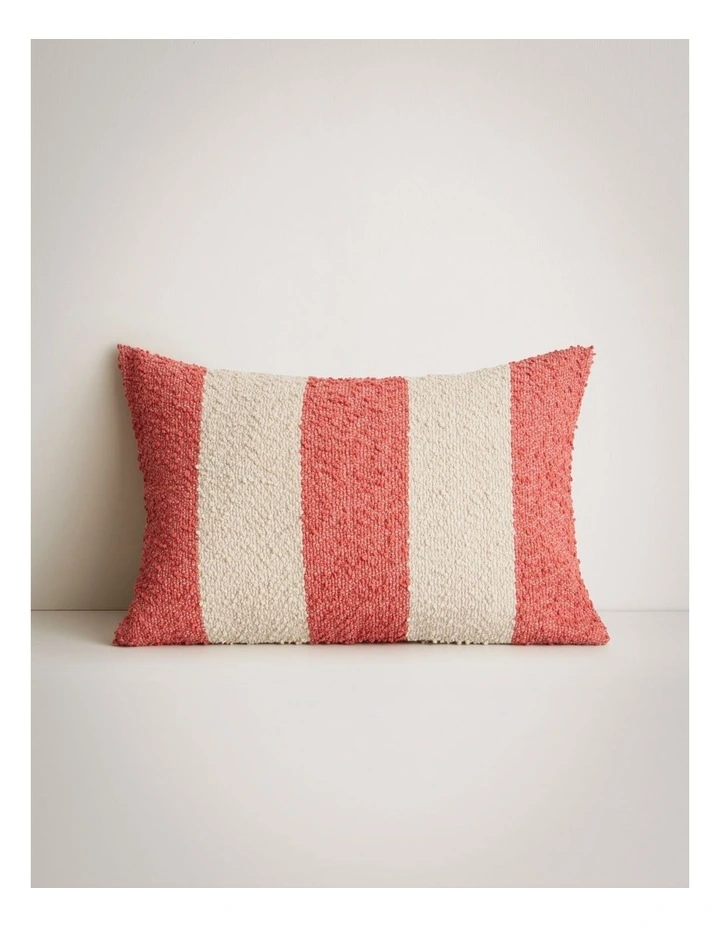 Etta Stripe Breakfast Cushion in Raspberry image 1