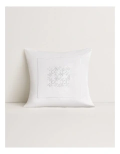 Trellis Square Cushion in Snow