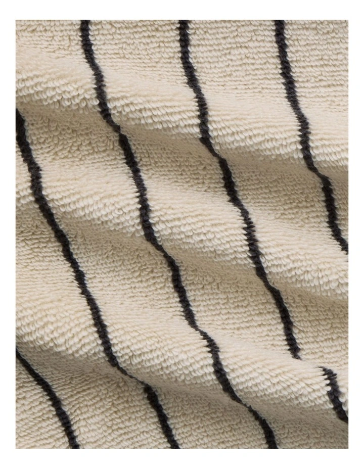 Aven Stripe Hair Towel in Limestone image 2