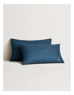 Abbotson Linen Pillowcase Pair in Deep Blue Marle