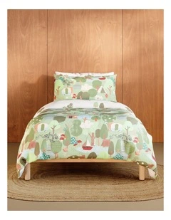 Little Camp Quilt Cover Set in Honey Dew