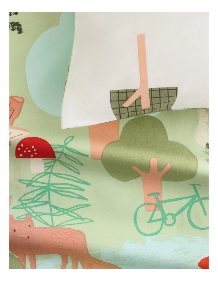 Little Camp Quilt Cover Set in Honey Dew image 2
