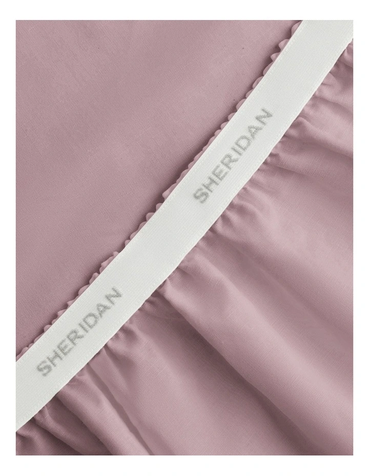 Hayes Washed Linen Cotton Fitted Sheet in Jacaranda image 3