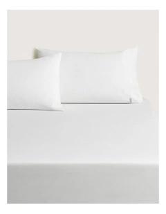 Hayes Washed Linen Cotton Fitted Sheet in White