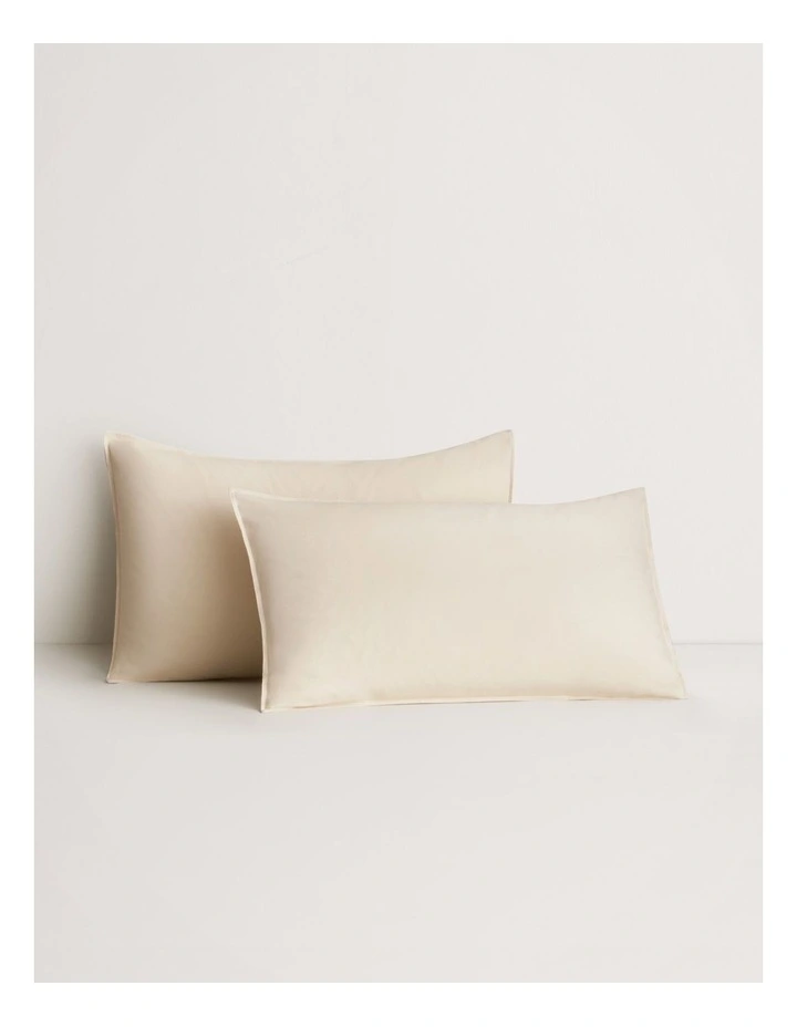 Hayes Washed Linen Cotton Pillowcase Pair in Oatmeal image 1