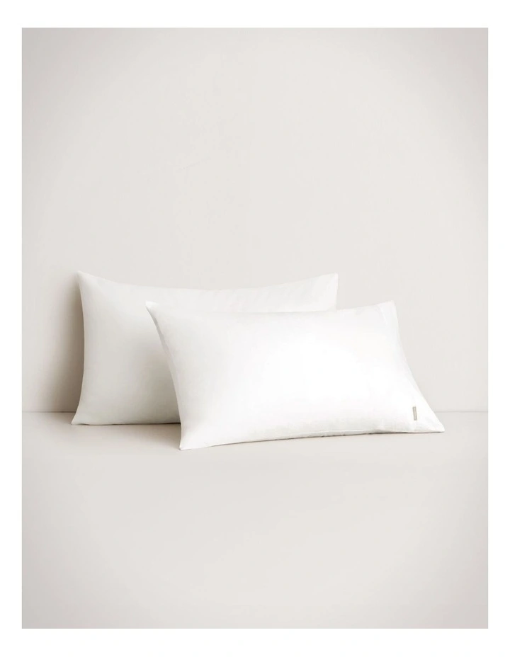 Hayes Washed Linen Cotton Pillowcase Pair in White image 1