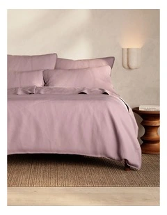 Hayes Washed Linen Cotton Quilt Cover Set in Jacaranda