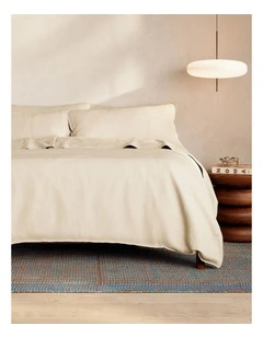 Hayes Washed Linen Cotton Quilt Cover Set in Oatmeal