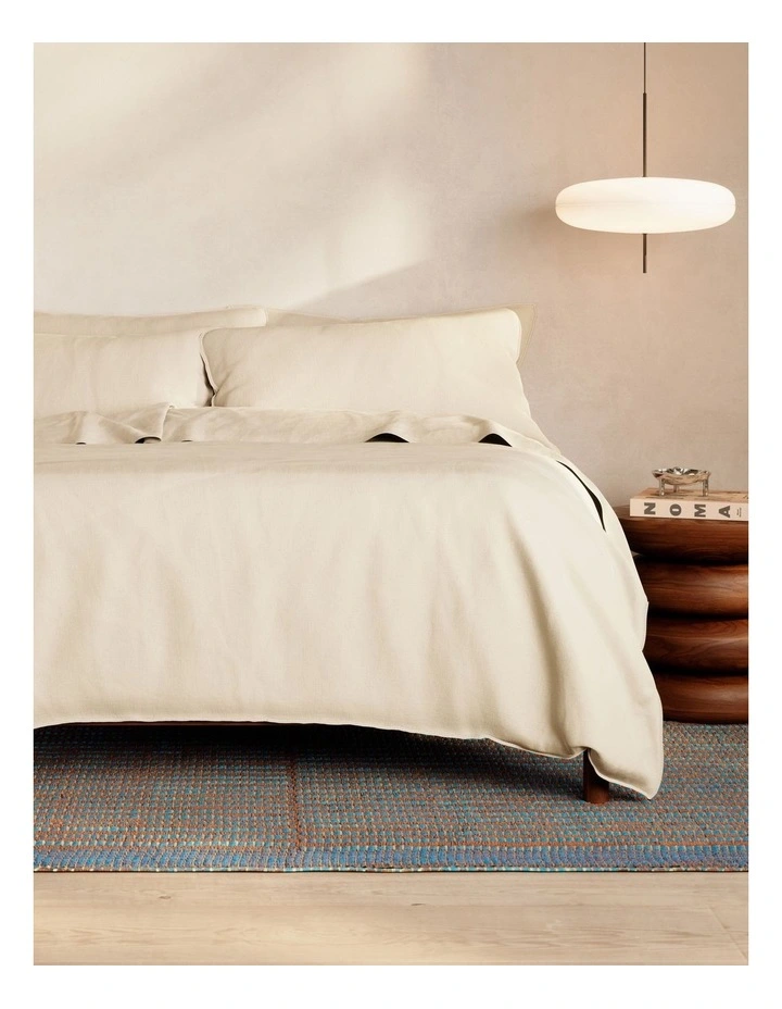Hayes Washed Linen Cotton Quilt Cover Set in Oatmeal image 1