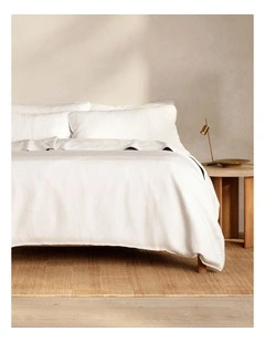 Hayes Washed Linen Cotton Quilt Cover Set in White