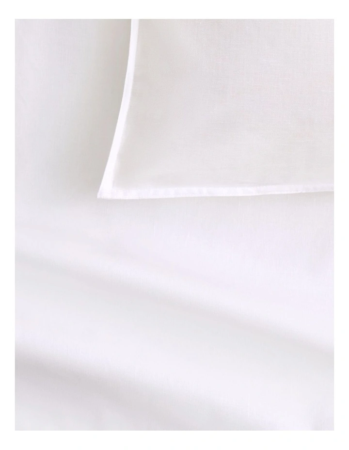 Hayes Washed Linen Cotton Quilt Cover Set in White image 2