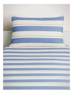 Cubby Stripe Fitted Sheet Set in Cornflower