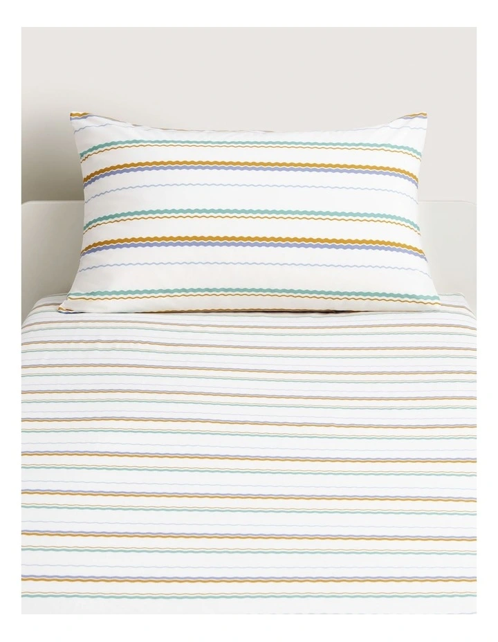 Skwiggle Fitted Sheet Set in White image 1