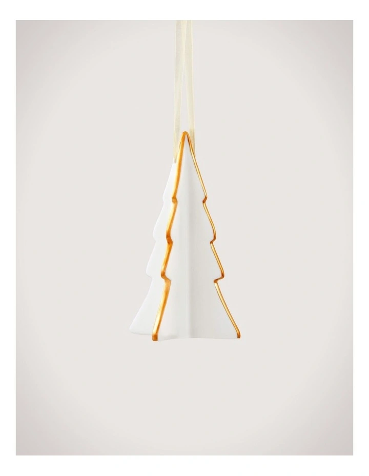Gold Tip 11cm Christmas Tree in White image 1