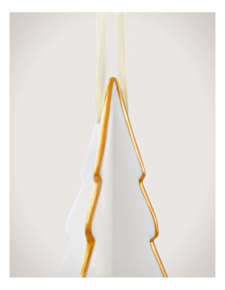 Gold Tip 11cm Christmas Tree in White image 2