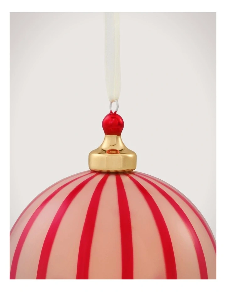 Opaque Vertical Stripe 10cm Ball in Poppy image 2