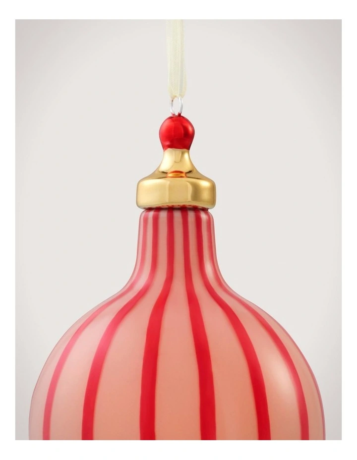 Opaque Vertical Stripe 10cm Finial in Poppy image 2