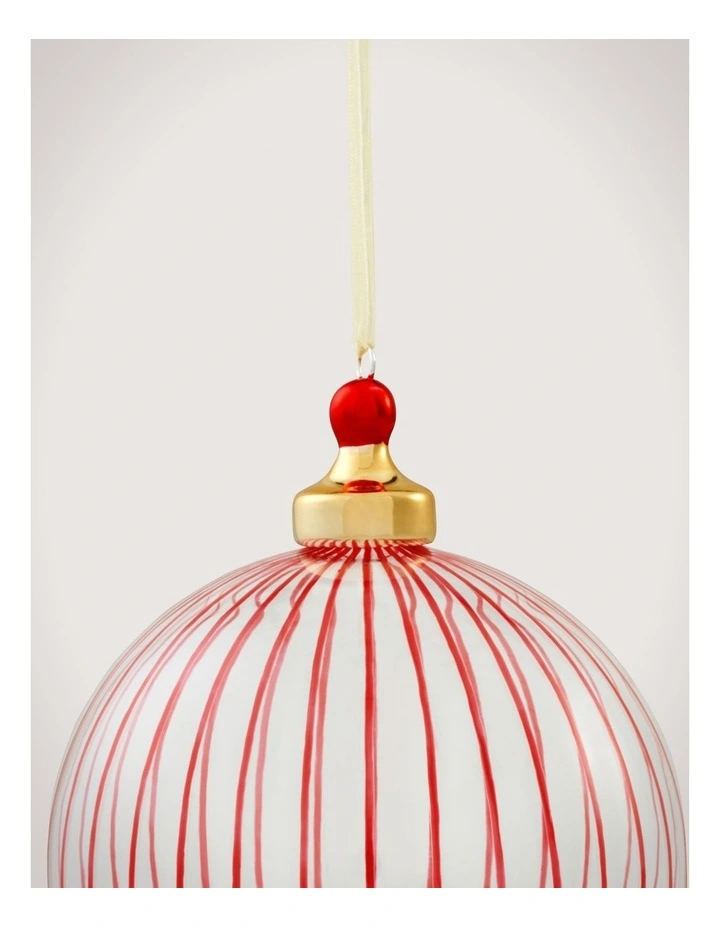 Vertical Stripe Clear 10cm Ball in Poppy image 2