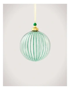Vertical Stripe Clear 10cm Ball in Sea Green