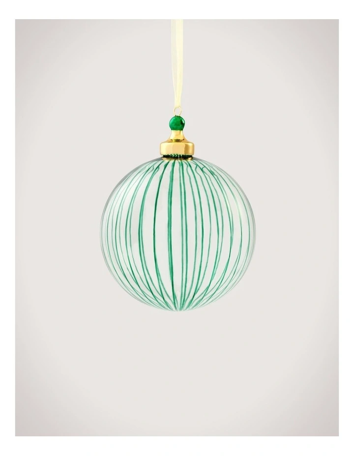 Vertical Stripe Clear 10cm Ball in Sea Green image 1
