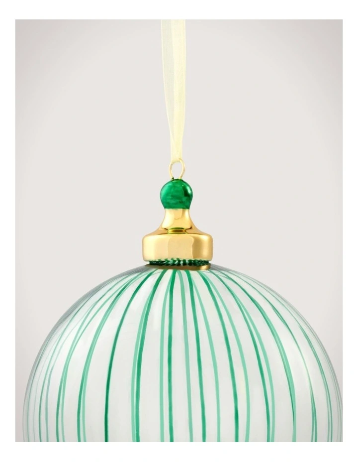 Vertical Stripe Clear 10cm Ball in Sea Green image 2