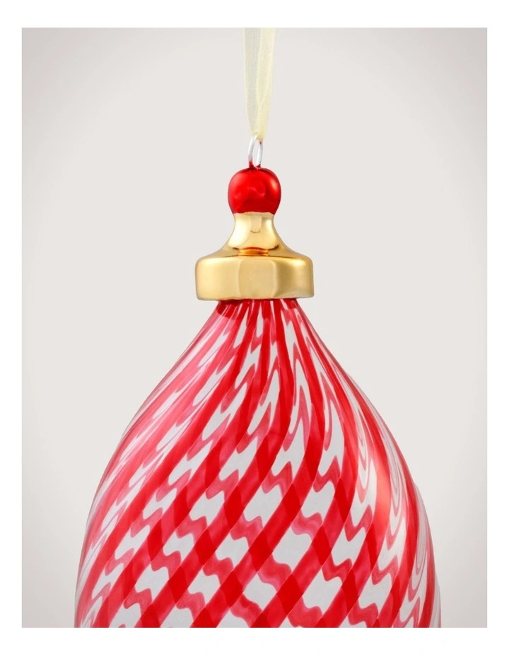 Vertical Stripe Clear 16.5cm Finial in Poppy image 2