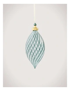Vertical Stripe Clear 16.5cm Finial in Sea Green