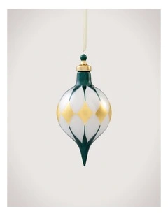Harlequin Finial in White/Ivy