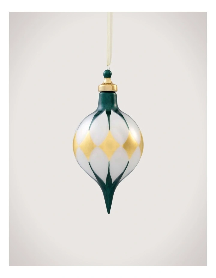 Harlequin Finial in White/Ivy image 1